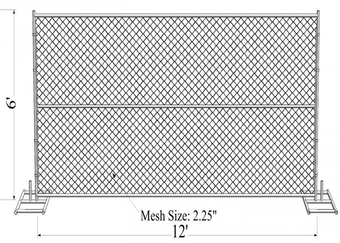 6'x10' temporary chain link fence panels 1½