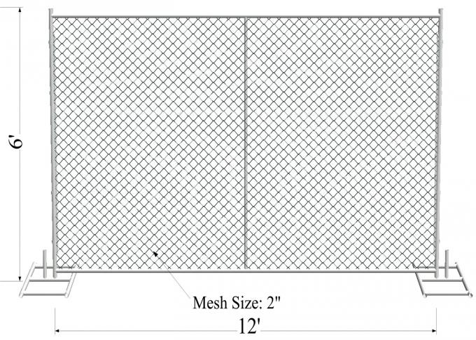 6'x10' temporary chain link fence panels 1½