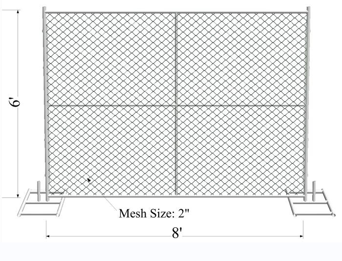 Temporary Chain Link Fence 6x10 and 6x12 8x12 Option